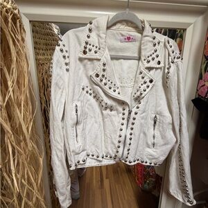 Buddy Love White Studded Jacket